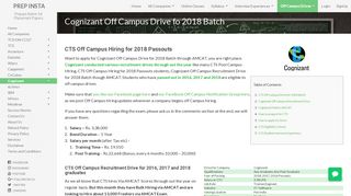 Cognizant Off Campus Drive for 2018 Batch - Via AMCAT 2017 | CTS