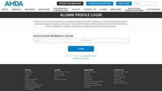 AMDA | Alumni Profile Login