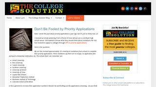 Don't Be Fooled by Priority Applications - The College Solution