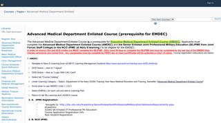 Courses - Advanced Medical Department Enlisted - Navy Medicine