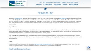 Terms of Use | American Dental Partners