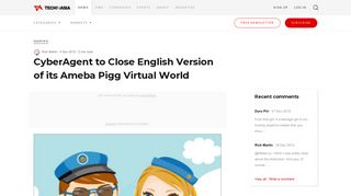 CyberAgent to Close English Version of its Ameba Pigg ... - Tech in Asia