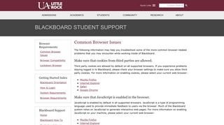 Common Browser Issues - Blackboard Student Support
