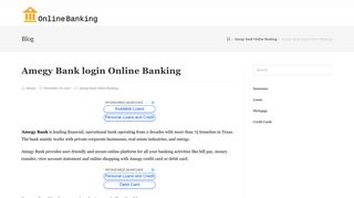 Amegy Bank login Online Banking |