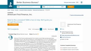 American First Finance, Inc. | Complaints | Better Business Bureau ...