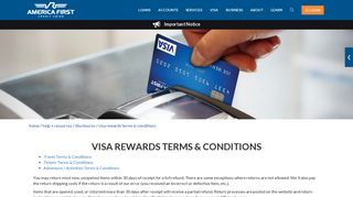 Visa Rewards Terms & Conditions - America First Credit Union