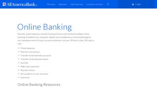Online Banking - All America Bank