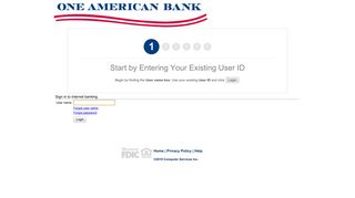 One American Bank - Online Banking - myebanking.net