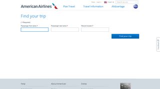 Find your trip - Find a reservation - American Airlines