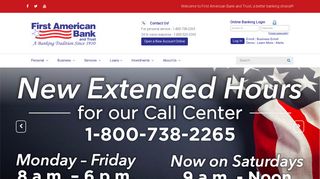 Welcome to First American Bank and Trust | A Banking Tradition Since ...