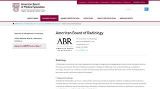 American Board of Radiology | An ABMS Member Board