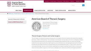 American Board of Thoracic Surgery | An ABMS Member Board