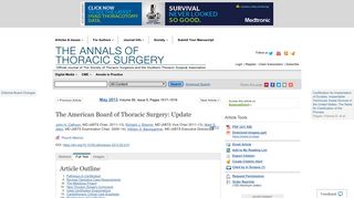 The American Board of Thoracic Surgery: Update - The Annals of ...
