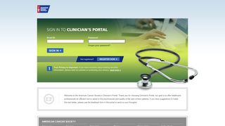 ACS : Clinicians Portal : Login - American Cancer Society