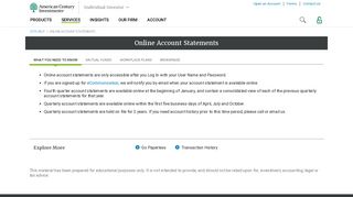 Online Account Statements | American Century Investments ®