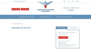 Manage My Policy - American Collectors Insurance