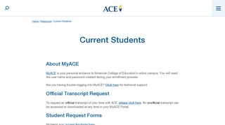 Current Students | American College of Education