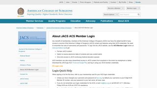 About JACS ACS Member Login - American College of Surgeons