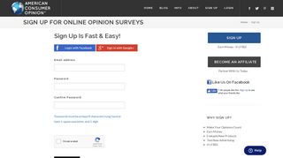 Sign Up - American Consumer Opinion