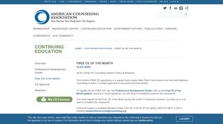 Free CE of the Month - American Counseling Association