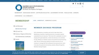 Membership Savings - American Counseling Association