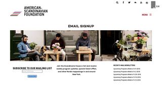 Email Signup - The American-Scandinavian Foundation