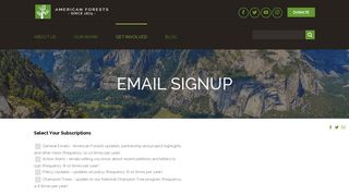 Email Signup - American Forests