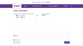 User account | Epilepsy Foundation