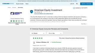Top 40 Reviews and Complaints about American Equity