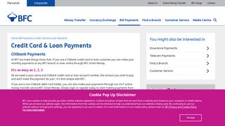 Citibank and Amex Credit Card and Loan Payments with BFC