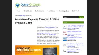 American Express Campus Edition Prepaid Card - Doctor Of Credit