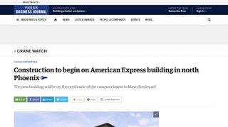 Construction to begin on American Express building in north Phoenix