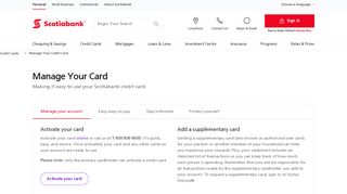 Manage Your Credit Card | Scotiabank
