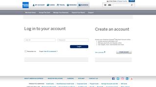 American Express Merchant Services | Custom Login Page