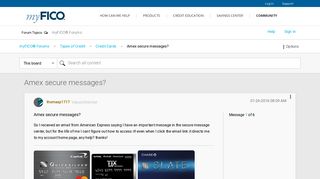 Amex secure messages? - myFICO® Forums - 4429269