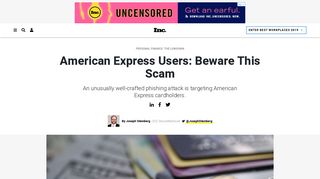 American Express Users: Beware This Scam | Inc.com