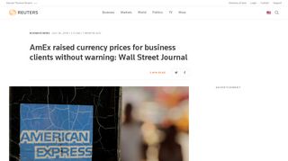 AmEx raised currency prices for business clients without warning: Wall ...
