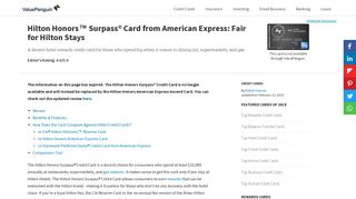 Hilton Honors™ Surpass® Card from American Express: Fair for Hilton ...