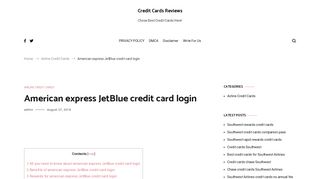 American express JetBlue credit card login - Credit Cards Reviews