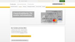 ClassicKreditkarte: Weltweit mit Kreditkarte bezahlen - Commerzbank