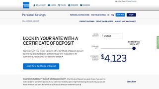 Certificate of Deposit Account | American Express® Personal Savings