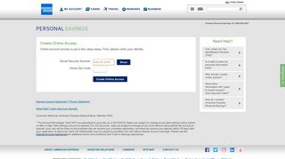 American Express National Bank - Create Online Access