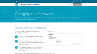 Change Password | Customer Support | American Express FX ...