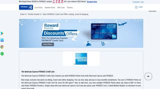 Amex PAYBACK Credit Card Offers: dining, travel & shopping