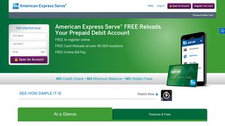 Cash Reload Prepaid Debit Card | American Express Serve®