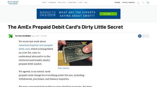 The AmEx Prepaid Debit Card's Dirty Little Secret - Business Insider