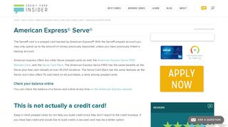 American Express Serve - Info & Reviews - Credit Card Insider