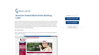 American Federal Bank Online Banking Login | banklogindir.com ...