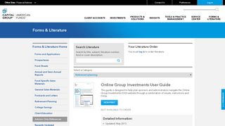 Online Group Investments User Guide - American Funds