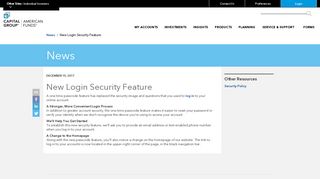 New Login Security Feature | American Funds